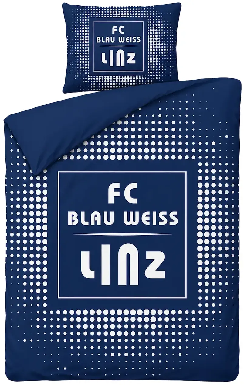 FC Blau-Weiß Linz Bettwäsche – Fan-Bettwäsche mit Kissenbezug und Deckenbezug - blau / ONE SIZE