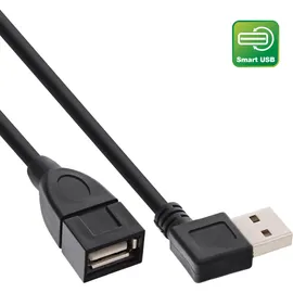 InLine Smart USB 2.0 Verlängerung gewinkelt, ST / BU, Typ A, schwarz, 2m