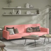 Schlafsofa 2-sitzer Rosa Samt