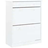 VidaXL Schuhschrank ALTA Weiß 77x35x96 cm Massivholz Kiefer