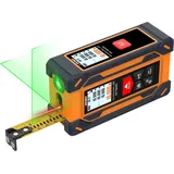 4-in-1 Laser-entfernungsmesser (60 M Reichweite) Mit Maßband, Doppelseitigem Farbdisplay, Grünem Laser-nivelliergerät, Stahlmaßband, Usb-c-ladeanschluss, Vielseitiges Messgerät Für Haus Und Bau