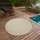 The CarPET Teppich THE CARPET "Kansas", beige (creme), H:1mm Ø:80cm, Polypropylen, Teppiche, Teppich, moderner robuster In und Outdoor Teppich Jute Look