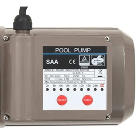 vidaXL Poolpumpe mit Timer Schwarz 0,25 PS 8000 L/h