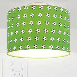 GLOBO Deckenleuchte Kinderlampe Kinderzimmerlampe Deckenlampe Schirmleuchte Spielzimmer, Metall weiß grünfarbig, 1x E27 Fassung, DxH 30x25,5 cm