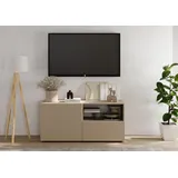 INOSIGN Lowboard INOSIGN "Rio Breite 120 cm, TV-Board 1 Tür u. 1 Schubkasten, TV-Schrank", cashmere, front mit geriffelter struktur, B:121cm H:57cm T:42cm, FSC-zertifizierter Holzwerkstoff, Sideboards, Lowboard, geriffelte MDF-Fronten, modern u.