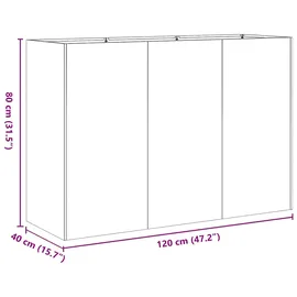 vidaXL Garten-Hochbeet verzinkter Stahl rechteckig 200 x 40 x 80 cm Silber