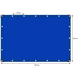 ECD Germany Abdeckplane mit Ösen 2x3m 6m2 180g/m2 Blau aus Polyethylen Schimmelresistent Wasserdicht -