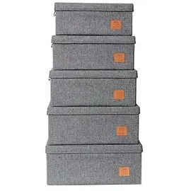 LOVE !T STORE !T Aufbewahrungskiste 5er Set grau