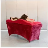 STM Company Massageliege Wellen-Matratze (Curved Lash Topper) mit Memory Schaum (180x60 cm / 190x70 cm, Mit Veloursbezug), ohne Kosmetikliege, ideal für Wimpernverlängerungen, PMU rot 190x70 cm