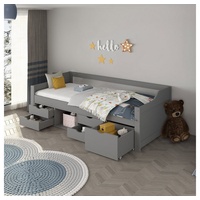 Home Deluxe Kinderbett COSMOS mit Schubladen – 90 x 200 cm Grau
