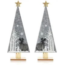 COM-FOUR Tannenbaum 2X grau