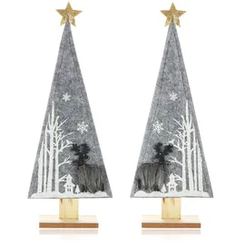 COM-FOUR Tannenbaum 2X grau