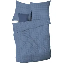 KAEPPEL Grid Kariert Blau 135 x 200 cm + 80 x 80 cm