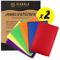 Diabolo Freizeitsport Jongliertücher 12er Set (6 Farben), 60x60cm, Chiffontücher