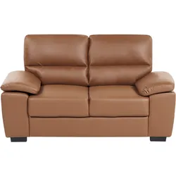 2-Sitzer Sofa Kunstleder goldbraun VOGAR