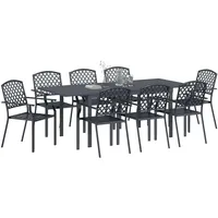 vidaXL Garten Essgruppe 9-tlg. Anthrazit