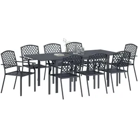 vidaXL Garten Essgruppe 9-tlg. Anthrazit