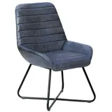Massivmoebel24 Polsterstuhl IRON LABEL blau