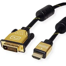 Roline DVI-HDMI Kabel 5 m Gold/Schwarz