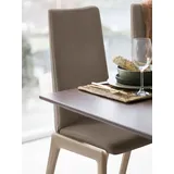 Polsterstuhl STRESSLESS "Laurel", braun (mole batick, walnuss), B:57cm H:105cm T:60cm, Leder BATICK: BATICK ist ein leicht korrigiertes, durchgefärbtes und genarbtes Möbelleder, bei dem die meisten Unebenheiten und Spuren in der Regel entfernt wurden., Stühle, Polsterstuhl, High Back, Größe M, mit abgerundeten Beinen in Walnuss