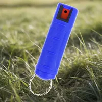 Blau Pfefferspray Schlüsselanhänger zur Tierabwehr Pfefferspray Selbstverteidigung Schlüsselanhänger Mini Abwehrspray Pepper Spray Mit Notschloss für die Meisten Szenarien Geeignet - T7Y-A1
