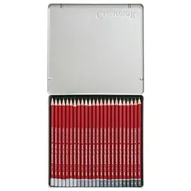 Brevillier's CRETACOLOR CLEOS-Fine Art Graphit Graphitstifte B, H, HB, 2H, 2B, 9H, 8H, 7H, 6H, 5H, 4H, 3H, F, 3B, 4B, 5B, 6B, 7B, 8B, 9B rot, 24 St.
