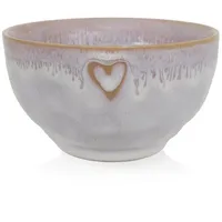 Mea-Living STONEWARE Schale Herz, handgemachtes Steingut, 450 ml, wunderschönes handmade Geschirr