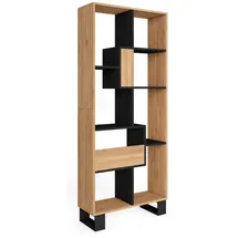 SKRAUT HOME Bücherregal 67 x 31 x 174 cm Eiche Schwarz