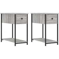 VidaXL Nachttische 2 Stk Grau Sonoma 30x60x60 cm Holzwerkstoff