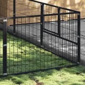 vidaXL Hundezwinger Schwarz 27 m2 Stahl