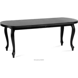 Konsimo Esstisch ausziehbar bis 200cm oval "ALTIS", Schwarz, Furnier, Classic, 200-300x76,5x100 cm - Schwarz