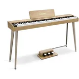 Donner DDP-60 88 Tasten Digital Piano für Anfänger, Elektrisches Keyboard mit anschlagdynamischen Tasten, 128 Stimmen, 83 Rhythmen, 8 Reverb-Effekte, 5 Stärkekurven, Auto Chord