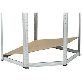 Juskys Eckregal Metall 160 x 75 x 40-75 cm Silber