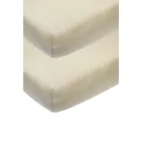 Meyco Baby Uni Spannbettlaken 2er Pack für die Babywiege (Bettlaken mit weicher Jersey-Qualität, aus 100% Baumwolle, perfekte Passform durch Rundum-Gummizug, atmungsaktiv, Maße: 40 x 80 / 90cm), Sand