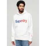 Superdry Kapuzensweatshirt SUPERDRY "CORE LOGO LOOSE HOOD" Gr. L, weiß (brilliant white) Herren Sweatshirts