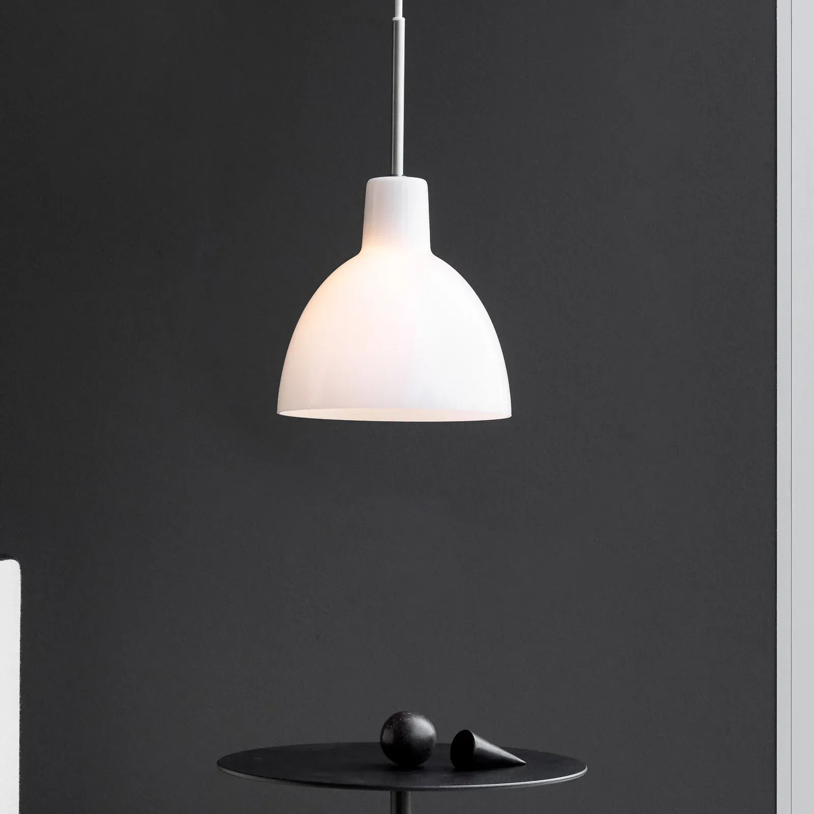 Pendelleuchte Louis Poulsen, Toldbod, dimmbar, Weiß, für Wohnzimmer, Glas, Design - 22.5