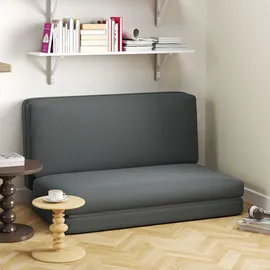 Homcom Bodensofa 3-in-1 Klappbar Schlafsofa mit Samtoptik für Schlafzimmer, Wohnzimmer,