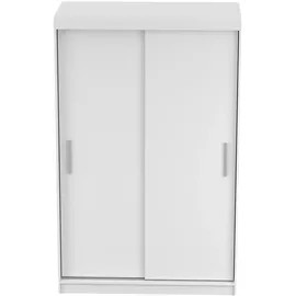 fabryka mebli idźczak Schwebetürenschrank Neomi 04 - Weiß/Weiß, 120cm, moderner Kleiderschrank - Weiß