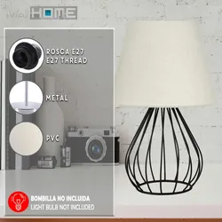 WellHome Nachttischlampe 36 cm in Creme