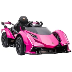 ES-Toys Kinder Elektroauto Lamborghini V12 Vision Gran Turismo Fernbedienung MP3 pink