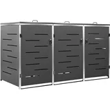 vidaXL Mülltonnenbox für 3 Tonnen 207 x 77,5 x 115 cm grau/anthrazit 149556
