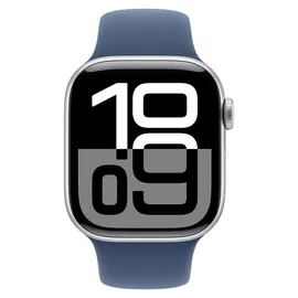 Apple Watch Series 10 GPS 42 mm Aluminiumgehäuse silber Sportarmband denim