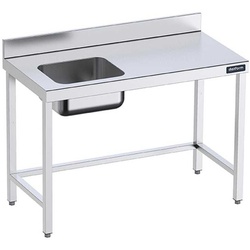Tisch Inox. Chef linkes Tablett ohne Ablage 1800x700mm