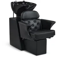 Barberpub Waschbecken BarberPub Friseurstuhl mit Waschbecken 8692 (Schwarz/Kunstleder) schwarz