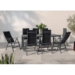 Garten-Essgruppe KONIFERA "»Carini«", grau (anthrazit), Aluminium, Sitzmöbel-Sets, Aluminium/ Textilgewebe