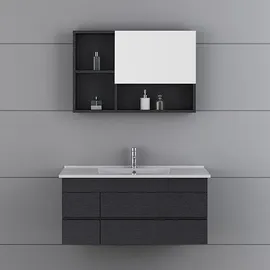 Jet-Line Badmöbel-Set Appenzell 3-tlg. Schwarz