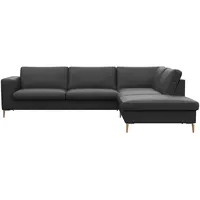 FLEXLUX Ecksofa »Fiore, Sitzaufbau mit hochwertigem Kaltschaum für mehr Sitzkomfort«, breite Armlehnen, L-Form, Füße Alu/Eiche schwarz