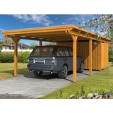 SKANHOLZ SKAN HOLZ Carport Emsland 404 x 846 cm Firsthöhe: 242 cm, farbbehandelt - braun