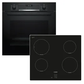 Bosch Herdset Teleskopauszug EcoClean + Induktionskochfeld rahmenlos