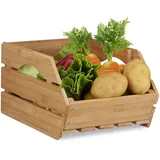 Relaxdays Universal Stapelkiste 20,5 x 27 x 38 cm 1-tlg. natur